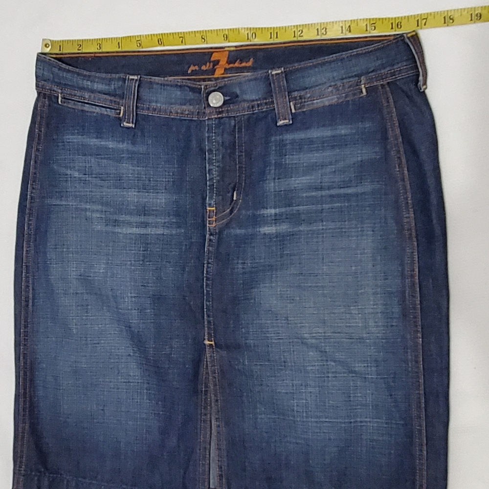 7 For All Mankind Denim Skirt 30 Waist - Picture 6 of 8